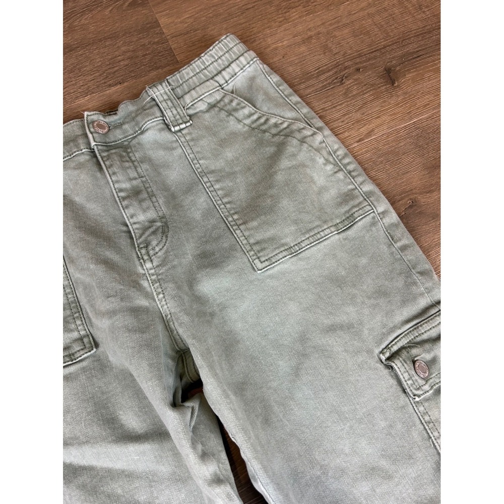 Vervet Los Angeles Sage Green Cargo Pants Straight Leg Stretch V3376AGS Size 31 - Picture 4 of 13